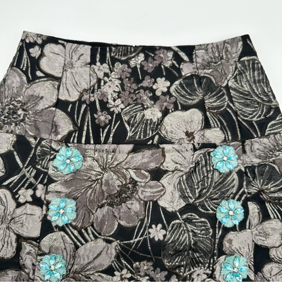 DOLCE & GABBANA Floral Brocade Mini Skirt, Gray - Picture 3 of 12